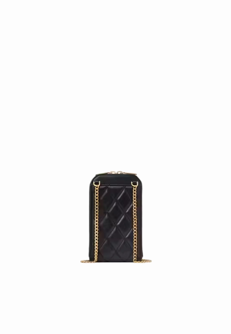 Kate Spade Carey Quilted North South Phone Crossbody Bag In Black KC597