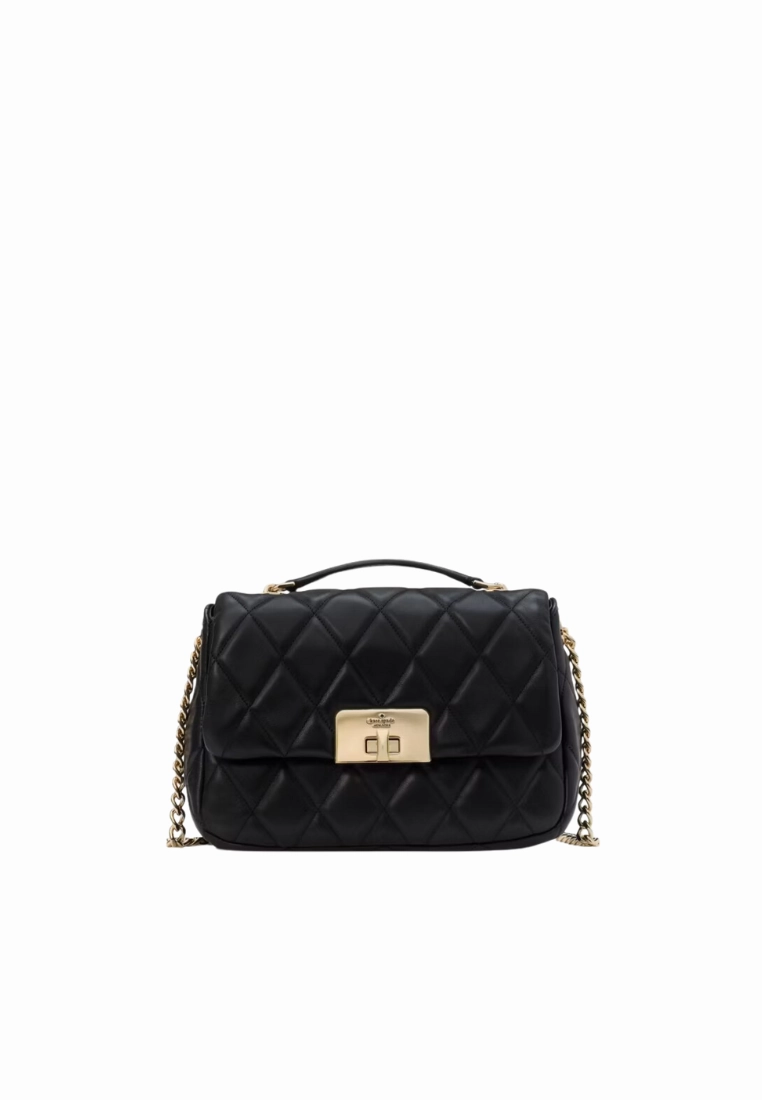 Kate Spade Carey Quilted Small Flap Crossbody Bag In Black KJ949