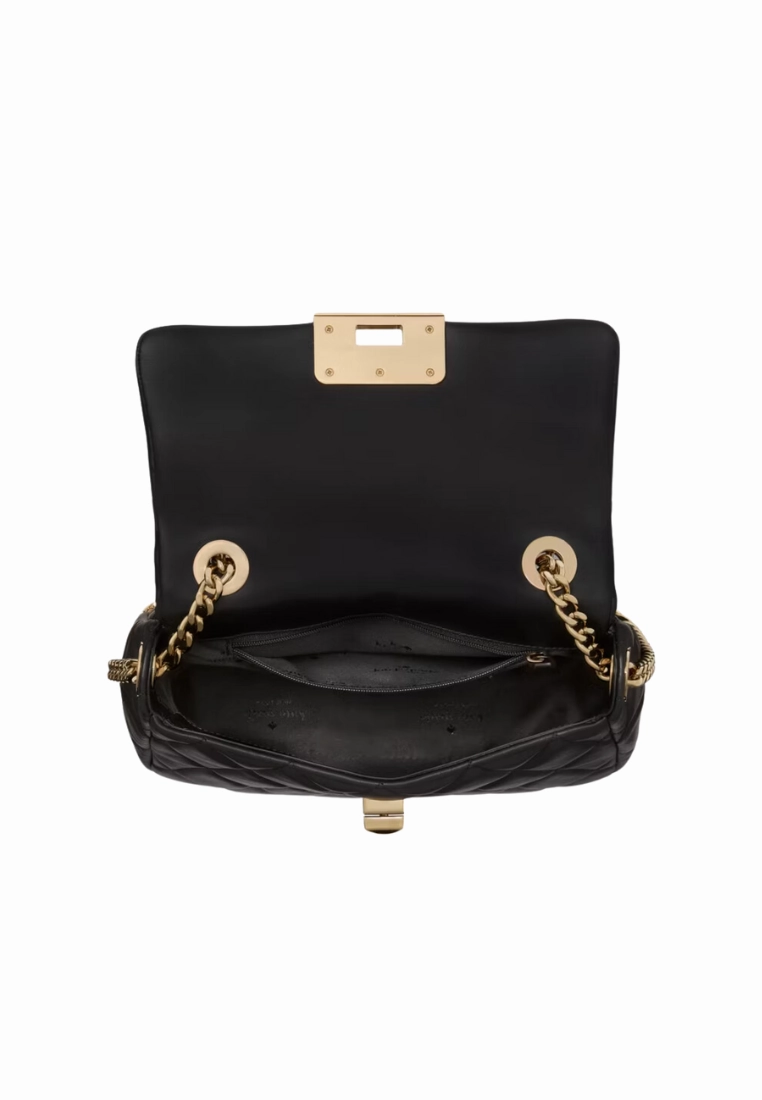 Kate Spade Carey Quilted Small Flap Crossbody Bag In Black KJ949