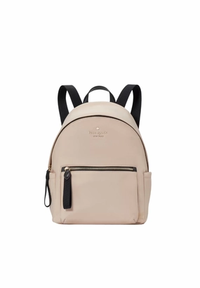 Kate Spade Chelsea Medium Backpack Nylon In Warm Beige KE955