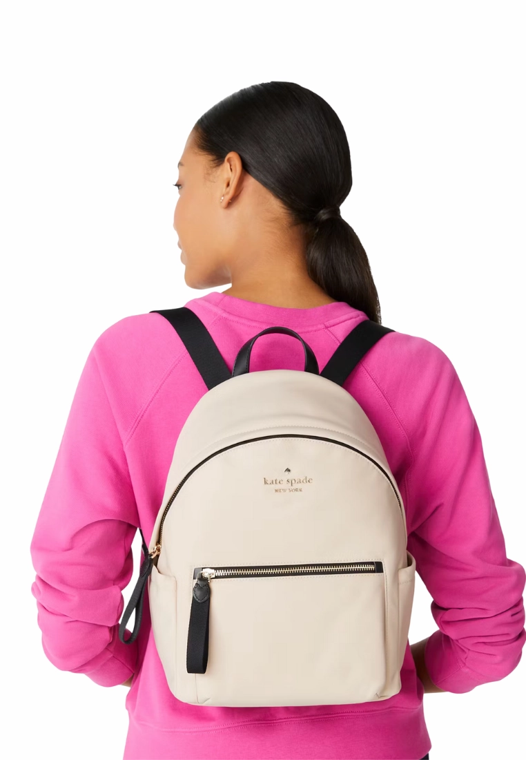 Kate Spade Chelsea Medium Backpack Nylon In Warm Beige KE955