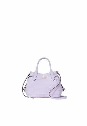 Kate Spade Dumpling Croc Embossed Hand Bag Mini Satchel In Lavender KI860