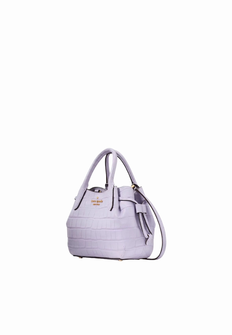 Kate Spade Dumpling Croc Embossed Hand Bag Mini Satchel In Lavender KI860