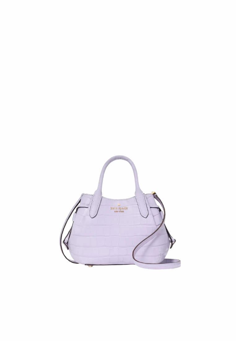 Kate Spade Dumpling Croc Embossed Hand Bag Mini Satchel In Lavender KI860