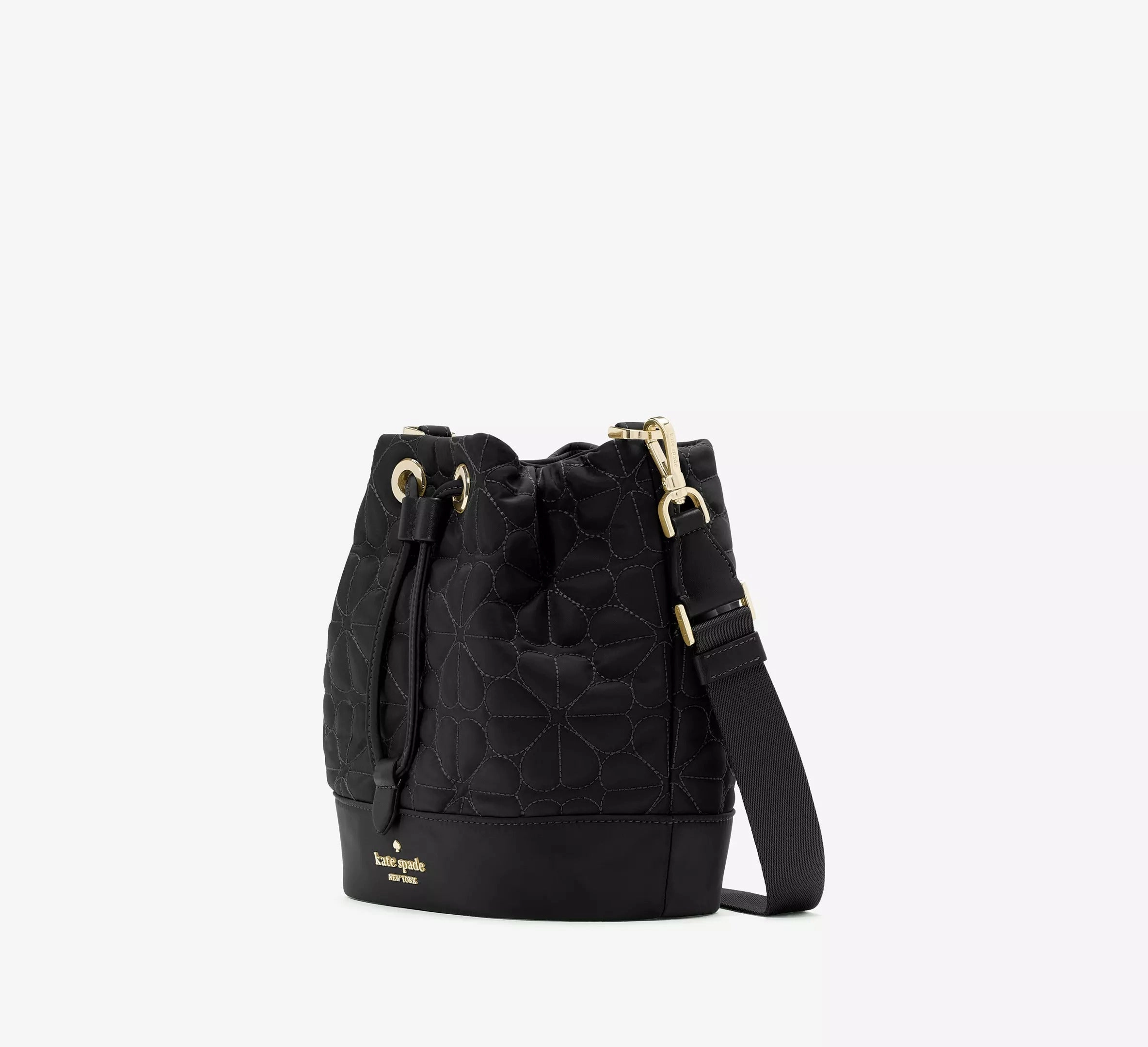 Kate Spade Flower Quilted Fabric Bucket Bag
