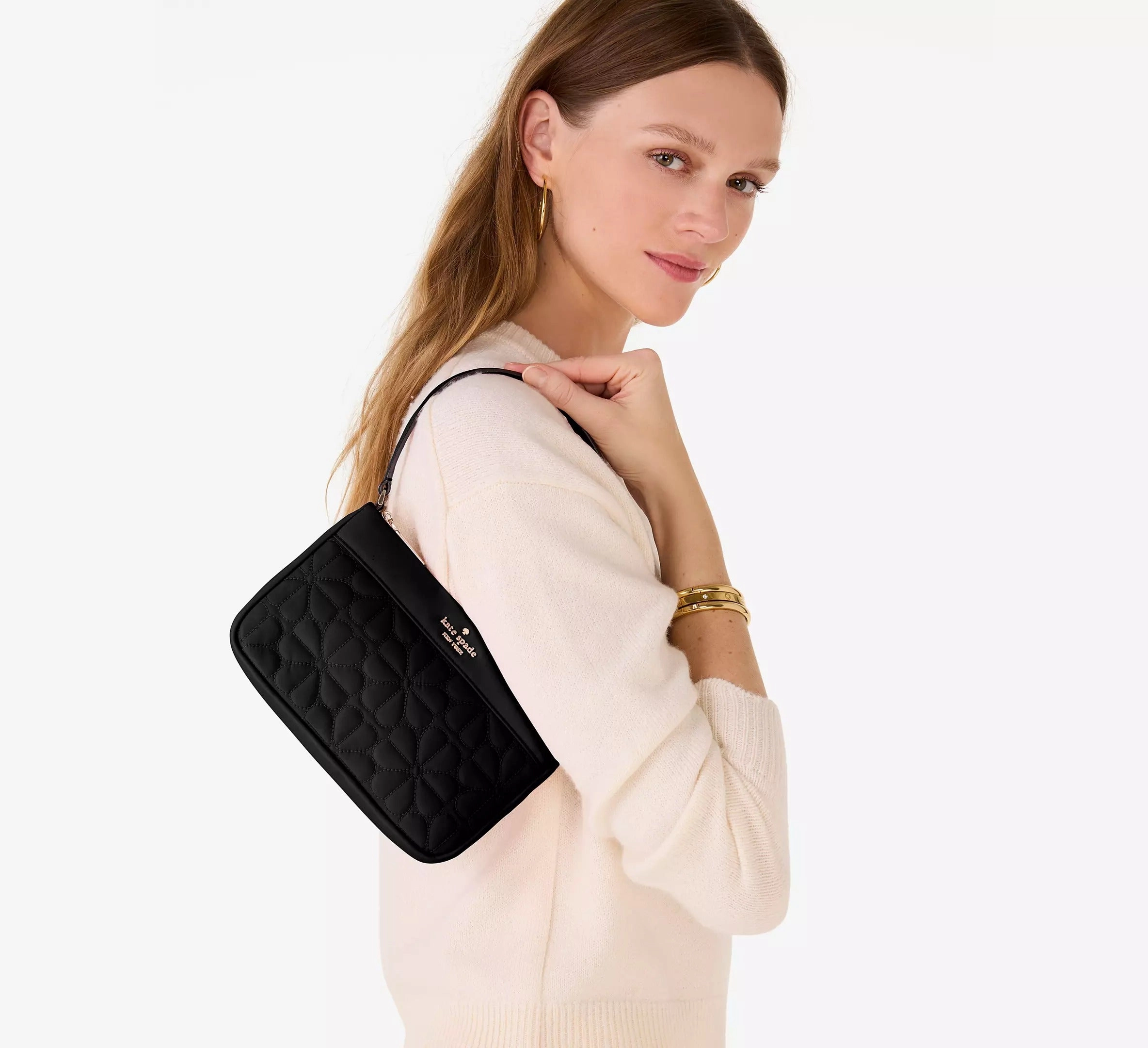 Kate Spade Flower Quilted Fabric Convertible Wristlet
