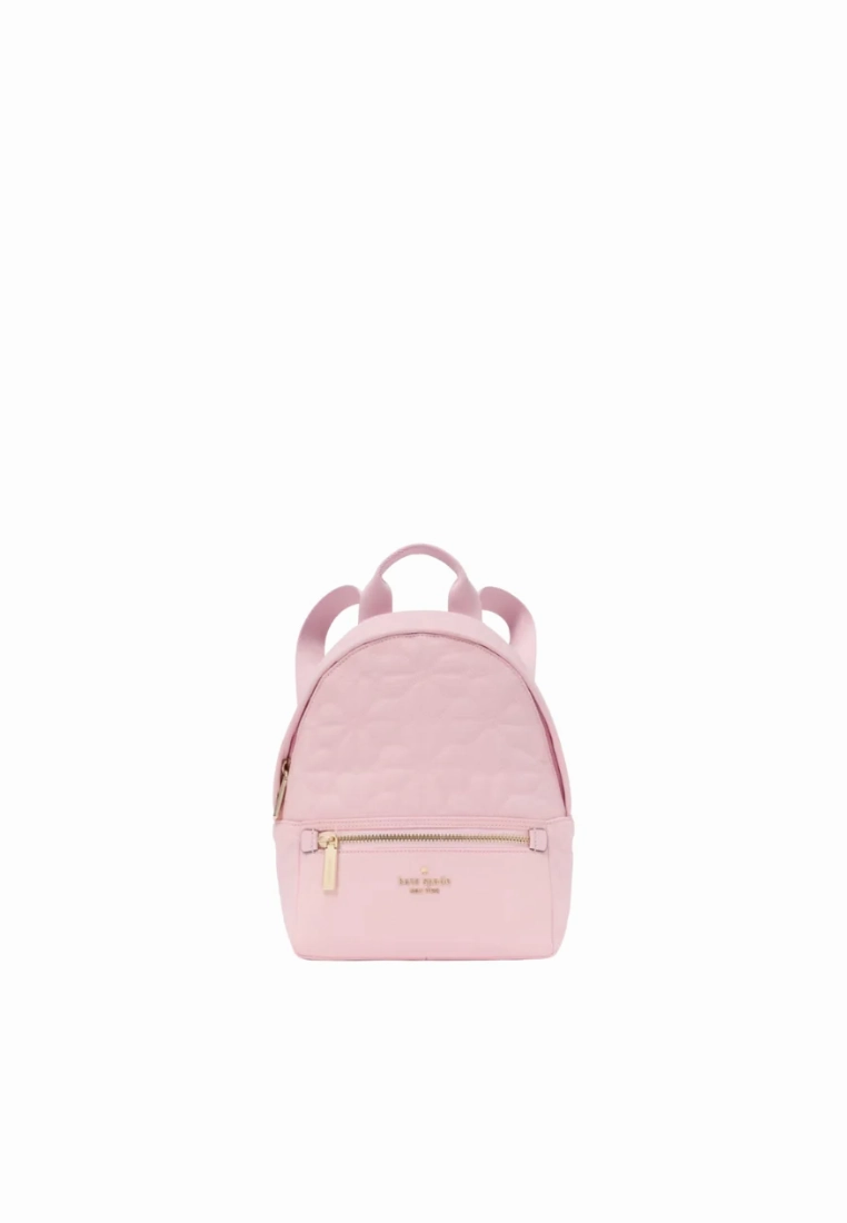 Kate Spade Flower Quilted Nylon Backpack Small In Pink Horiz KK158
