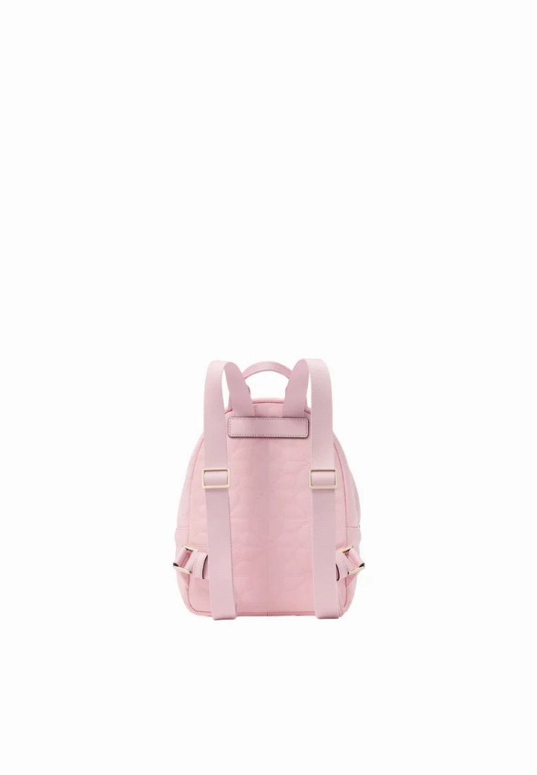 Kate Spade Flower Quilted Nylon Backpack Small In Pink Horiz KK158