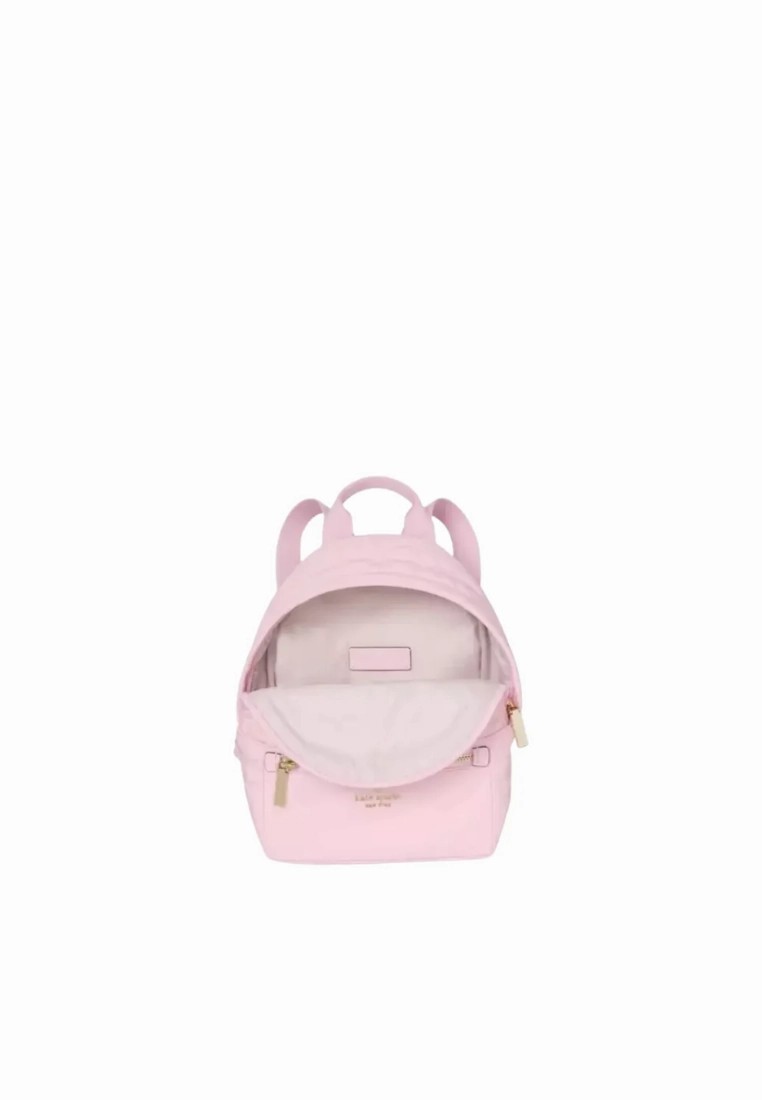 Kate Spade Flower Quilted Nylon Backpack Small In Pink Horiz KK158
