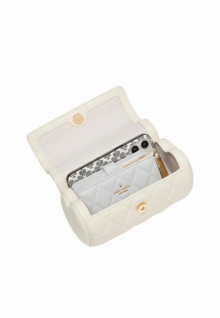Kate Spade Heart Barrel Quilted Crossbody Bag In Meringue KK175