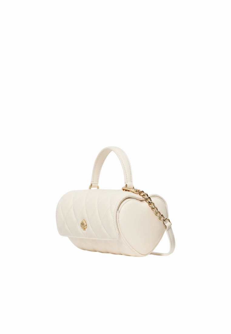 Kate Spade Heart Barrel Quilted Crossbody Bag In Meringue KK175