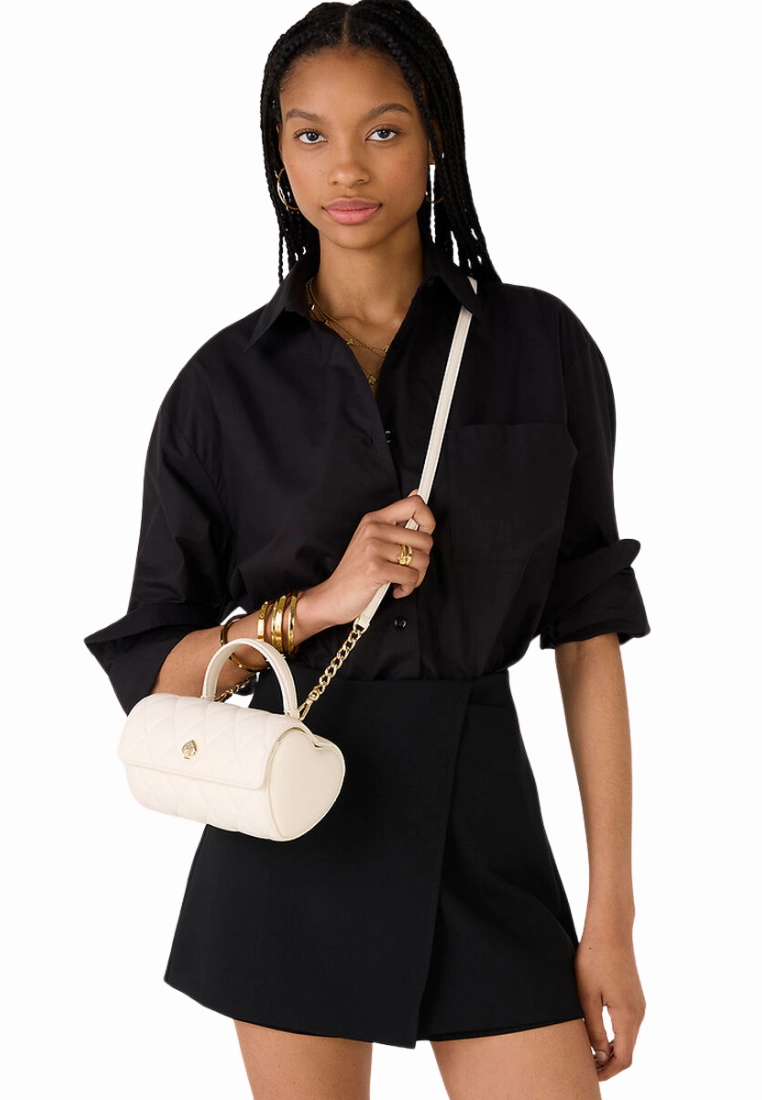 Kate Spade Heart Barrel Quilted Crossbody Bag In Meringue KK175