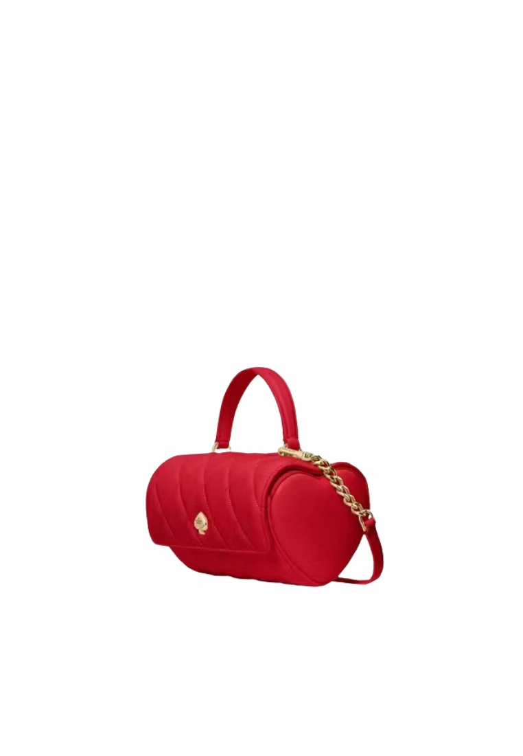 Kate Spade Heart Barrel Quilted Crossbody Bag In Ruby Red KK175