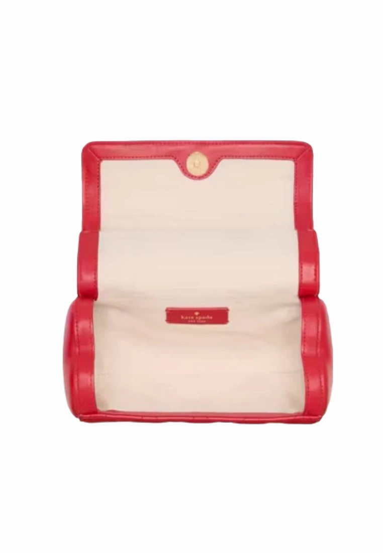 Kate Spade Heart Barrel Quilted Crossbody Bag In Ruby Red KK175