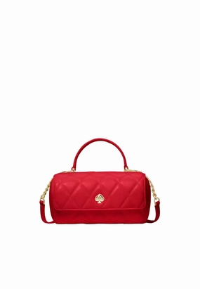 Kate Spade Heart Barrel Quilted Crossbody Bag In Ruby Red KK175