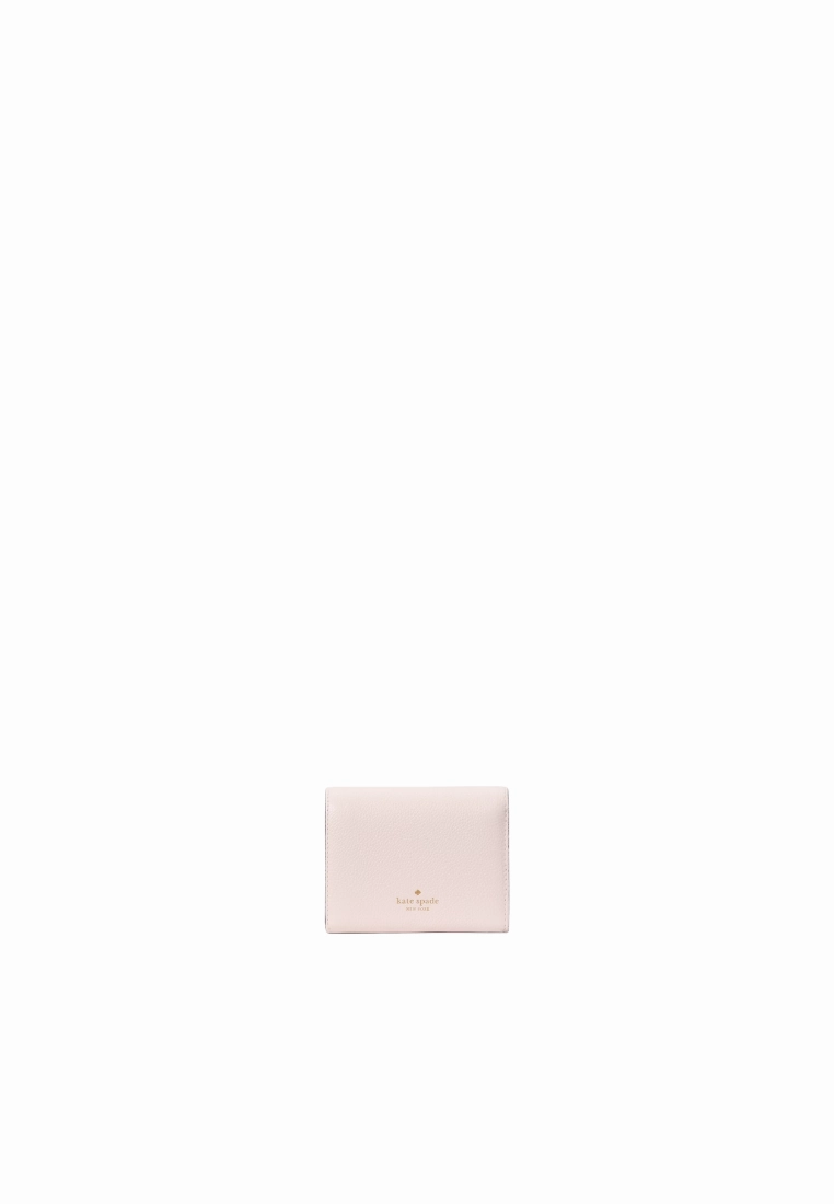 Kate Spade Kayla Embellished Spade Small L-Zip Wallet In Powder Sugar KK113