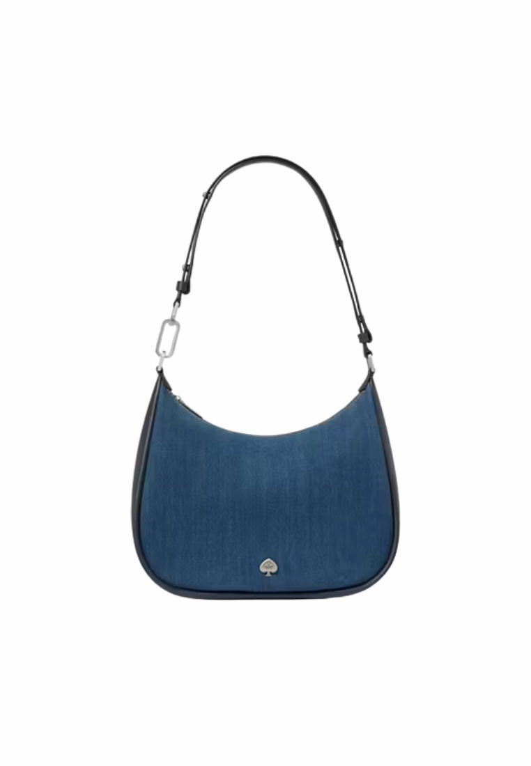 Kate Spade Kayla Large Denim Fabric Shoulder Bag In Blue Multi KK082