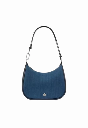 Kate Spade Kayla Large Denim Fabric Shoulder Bag In Blue Multi KK082