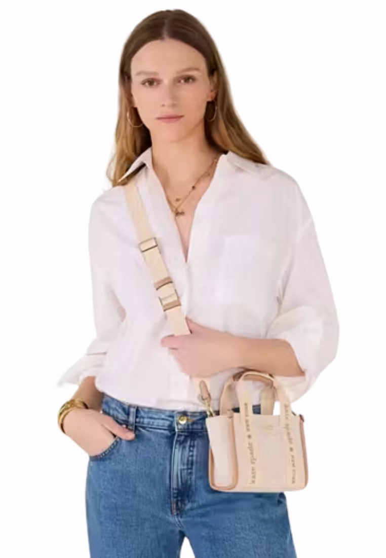 Kate Spade Kip Mini Canvas Tote Bag In Light Fawn KL062