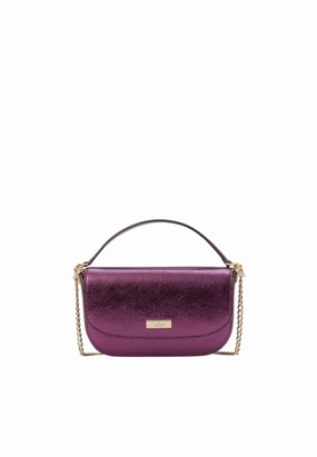 Kate Spade Krista Metallic Chain Flap Crossbody Bag In Dark Raspberry KI955