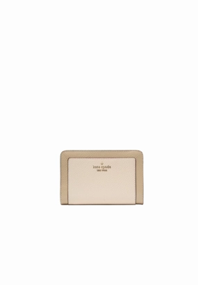 Kate Spade Lena Colorblock Medium Compact Bifold Wallet In Light Sand KI834