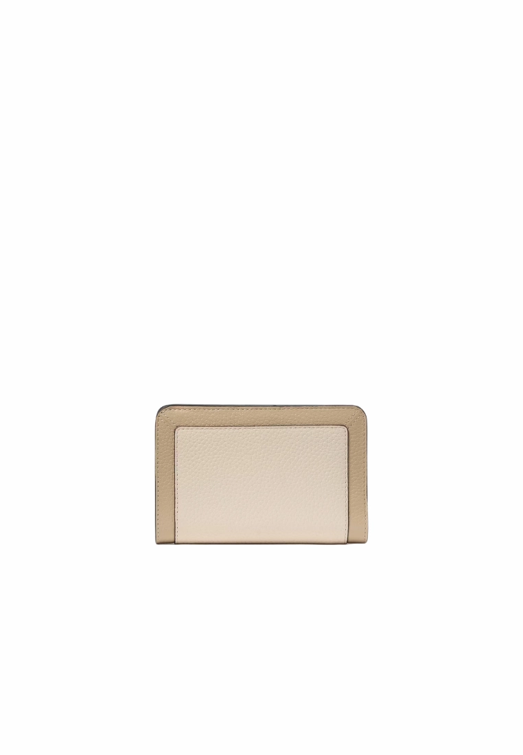 Kate Spade Lena Colorblock Medium Compact Bifold Wallet In Light Sand KI834