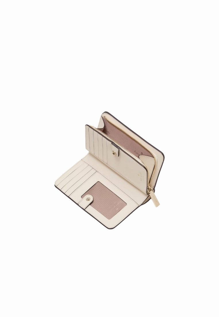 Kate Spade Lena Colorblock Medium Compact Bifold Wallet In Light Sand KI834