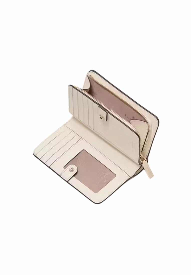 Kate Spade Lena Colorblock Medium Compact Bifold Wallet In Mountain Grey KI834