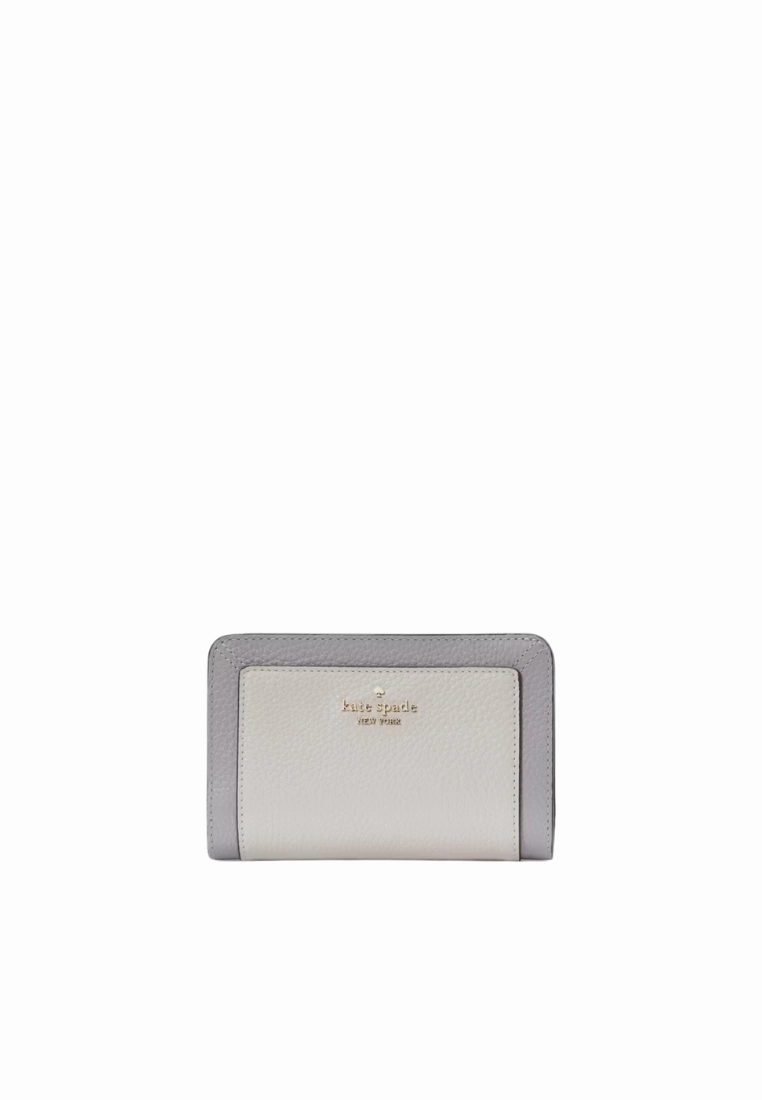 Kate Spade Lena Colorblock Medium Compact Bifold Wallet In Mountain Grey KI834