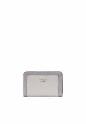 Kate Spade Lena Colorblock Medium Compact Bifold Wallet In Mountain Grey KI834