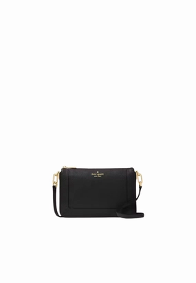 Kate Spade Lena Double Compartment Crossbody Bag In Black KH430