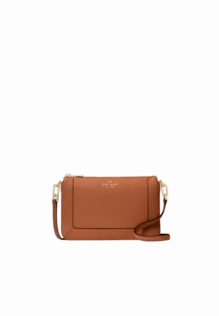 Kate Spade Lena Double Compartment Crossbody Bag In Warm Ginger KH430