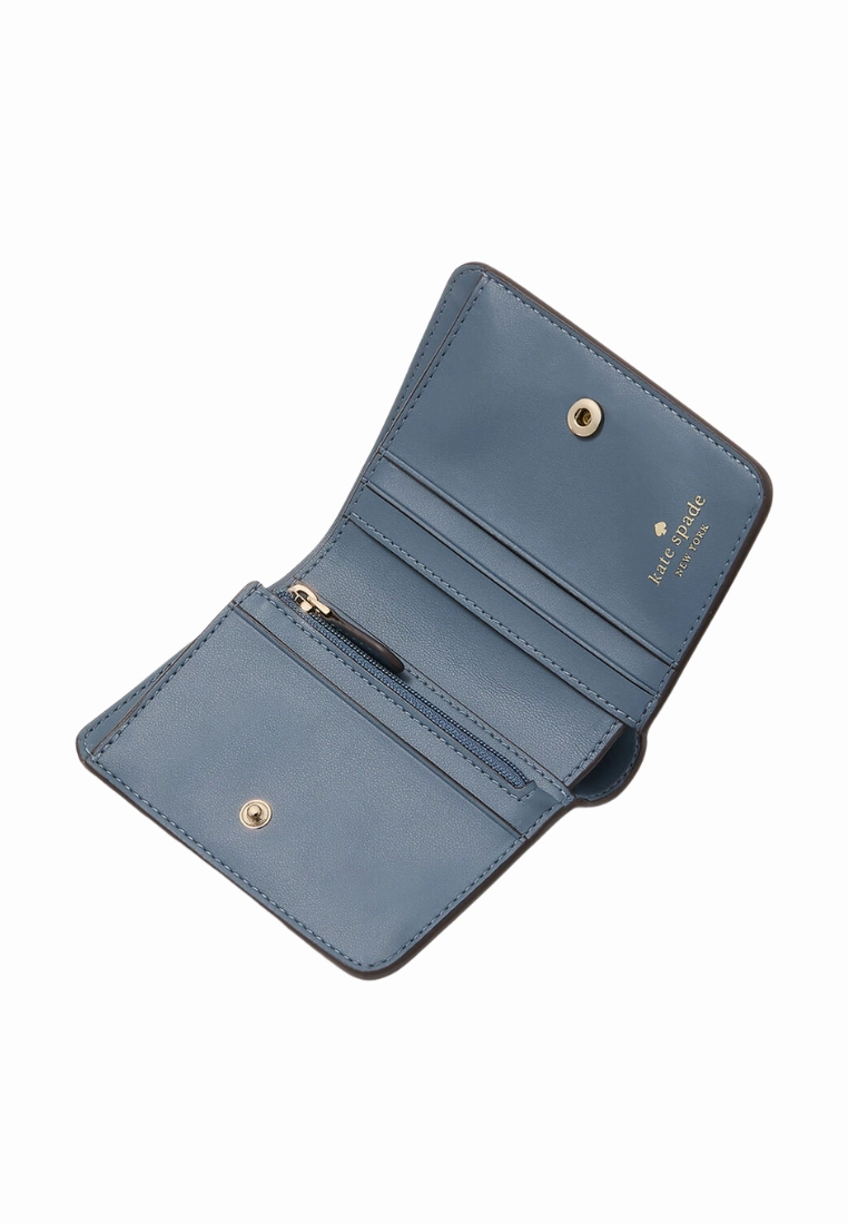 Kate Spade Lena Small Bifold Wallet In Blue Stone KH788