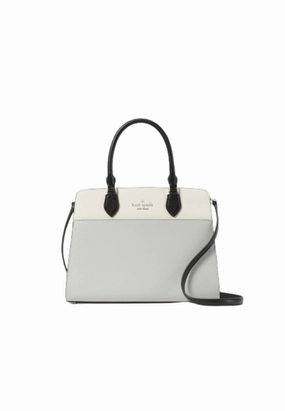 Kate Spade Madison Colorblock Crossbody Medium Satchel In Platinum Grey KC621