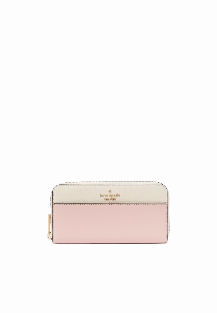 Kate Spade Madison Colorblock Long Wallet In Rose Smoke KI365