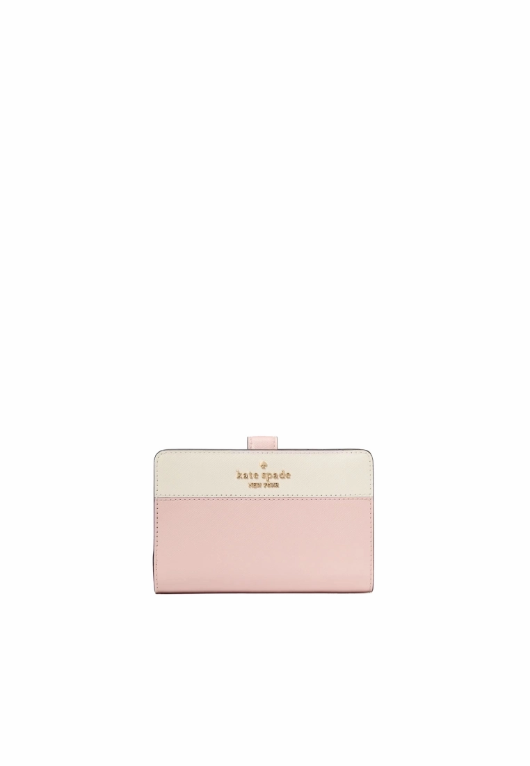 Kate Spade Madison Colorblock Medium Compact Bifold Wallet In Rose Smoke KC511