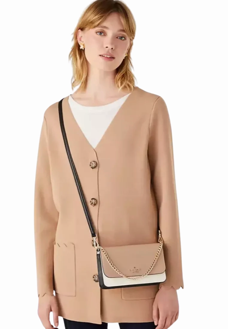 Kate Spade Madison Colorblock Small Flap Crossbody Bag In Toasted KC517