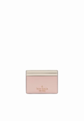Kate Spade Madison Colorblock Small Slim Card Holder In Rose Smoke KI369