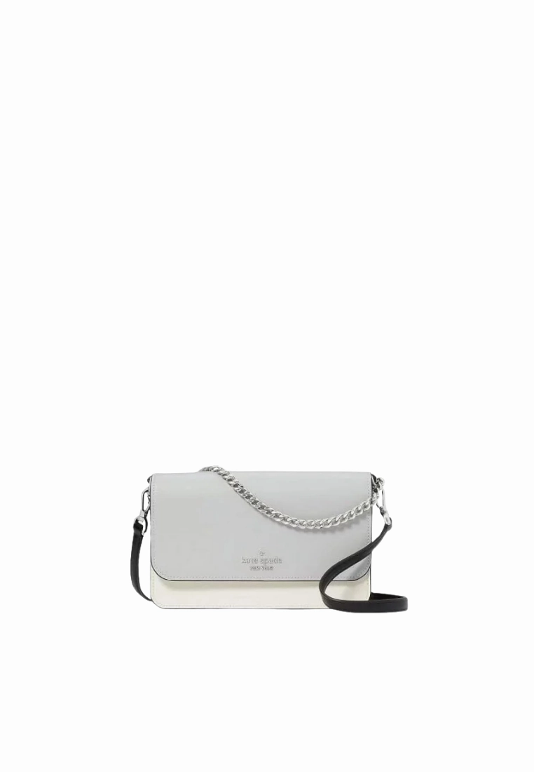 Kate Spade Madison Colourblock Small Flap Crossbody Bag In Platinum KC517