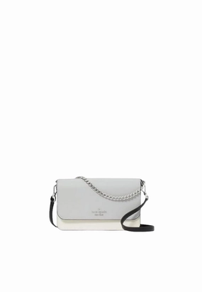 Kate Spade Madison Colourblock Small Flap Crossbody Bag In Platinum KC517