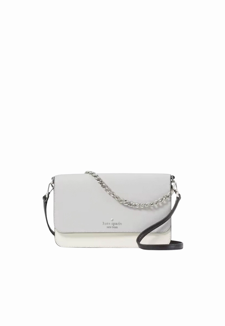 Kate Spade Madison Crossbody Bag Flap Convertible In Platinum Grey KC623