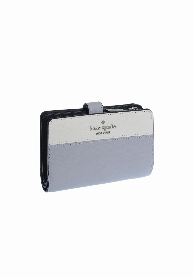 Kate Spade Madison Wallet Medium Compact Bifold In Platinum Grey KC511
