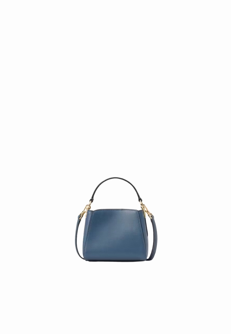 Kate Spade Phoebe Floral Applique Mini Top Handle In Blue Stone KK139