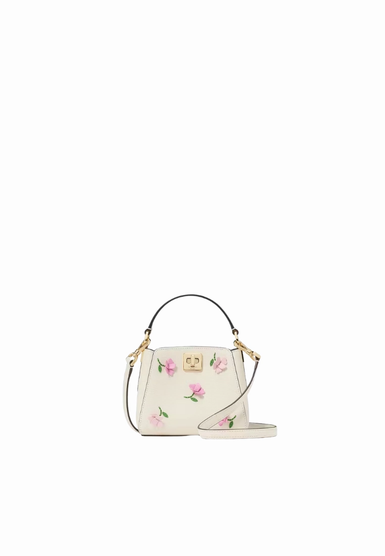 Kate Spade Phoebe Floral Applique Mini Top Handle In Meringue KK139