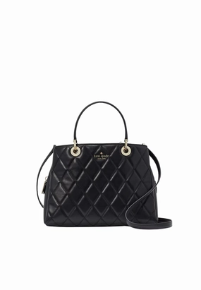 Kate Spade Quilted Sullivan Satchel Bag In Black KH227