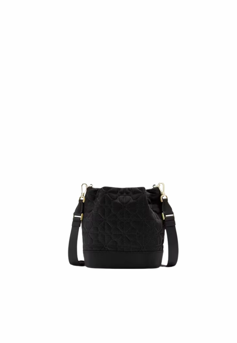 Kate Spade Spade Flower Quilted Bucket Bag In Black KK076