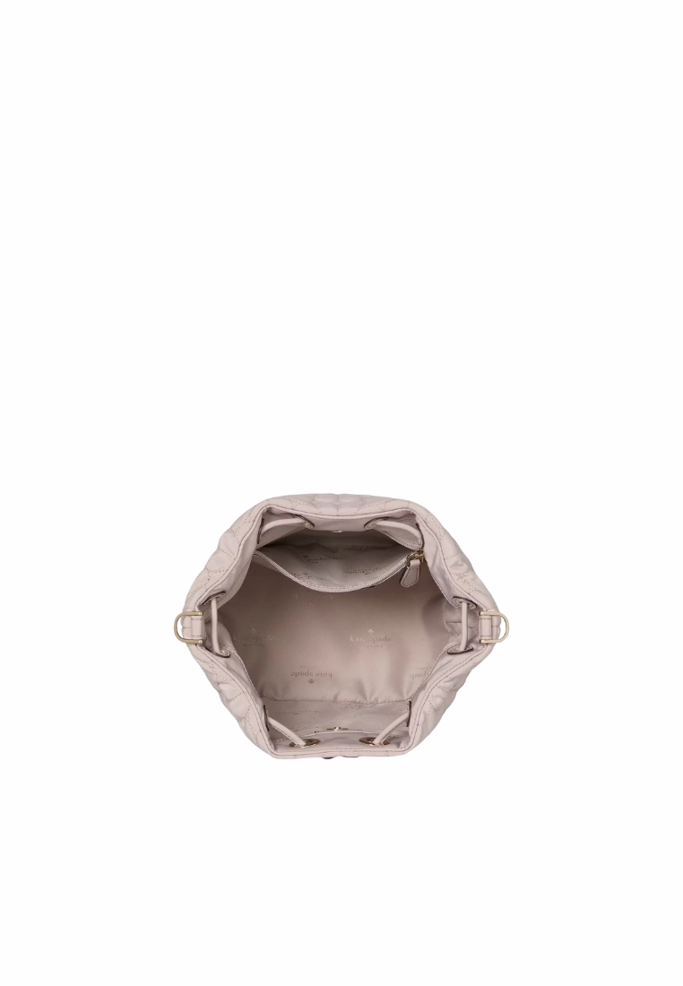 Kate Spade Spade Flower Quilted Bucket Bag In Cozy Grey KK076