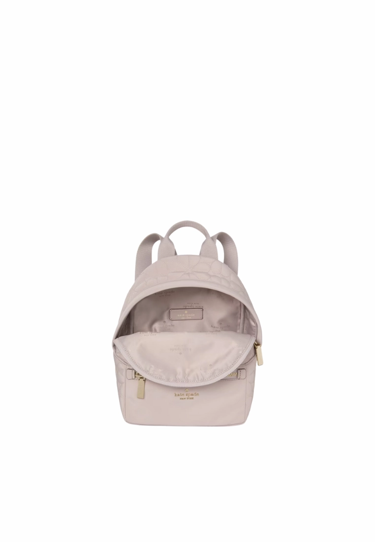 Kate Spade Spade Flower Quilted Nylon Small Backpack In Cozy Grey KK158