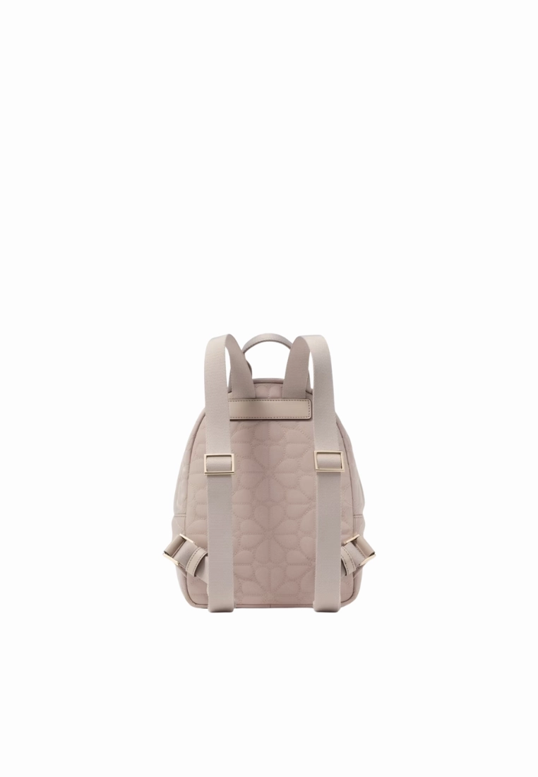 Kate Spade Spade Flower Quilted Nylon Small Backpack In Cozy Grey KK158