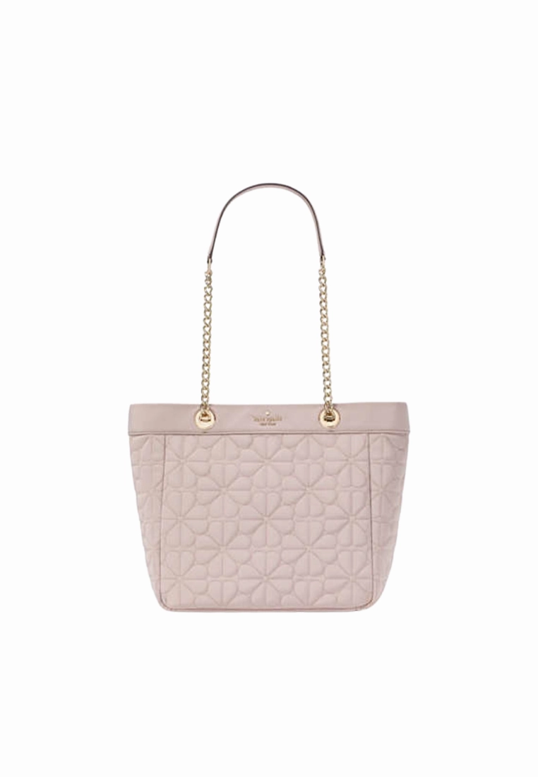 Kate Spade Spade Flower Quilted Nylon Tote Bag In Cozy Grey KK156